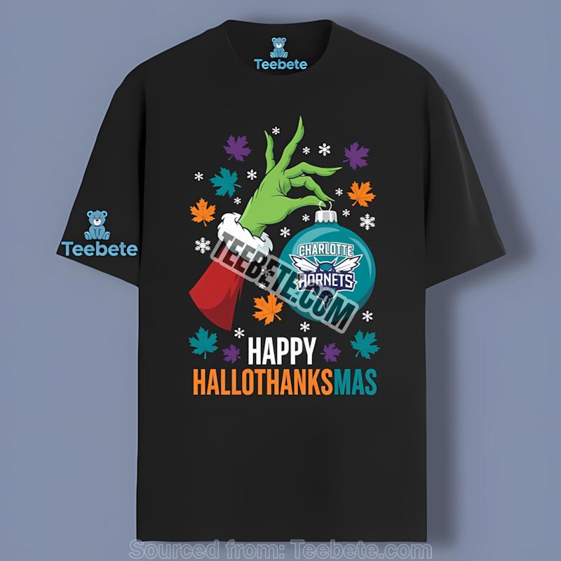 Charlotte Hornets Happy Hallothanksmas Celebration Shirt
