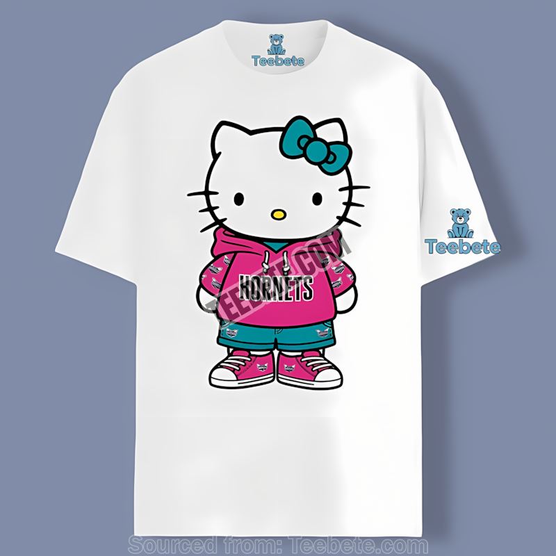 Charlotte Hornets Hello Kitty Cartoon Fun Shirt
