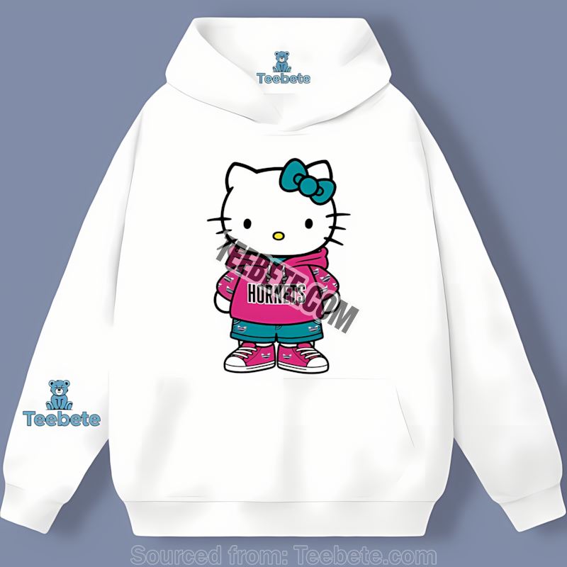 Charlotte Hornets Hello Kitty Cartoon Fun Hoodie Charlotte Hornets Hello Kitty Cartoon Fun Hoodie