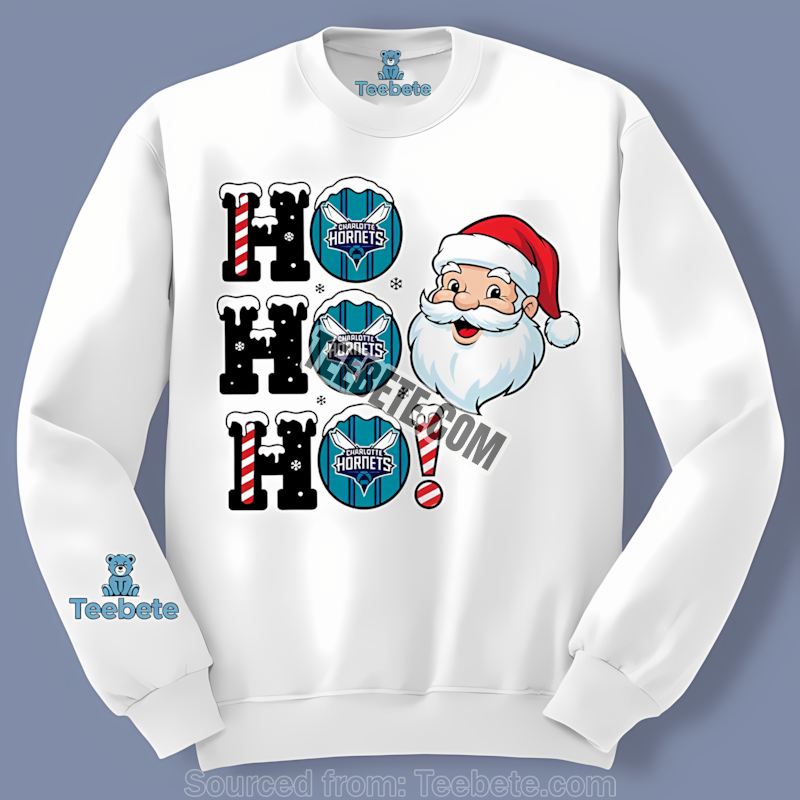 Charlotte Hornets Ho Ho Ho Santa Claus Christmas Long Sleeve Charlotte Hornets Ho Ho Ho Santa Claus Christmas Long Sleeve