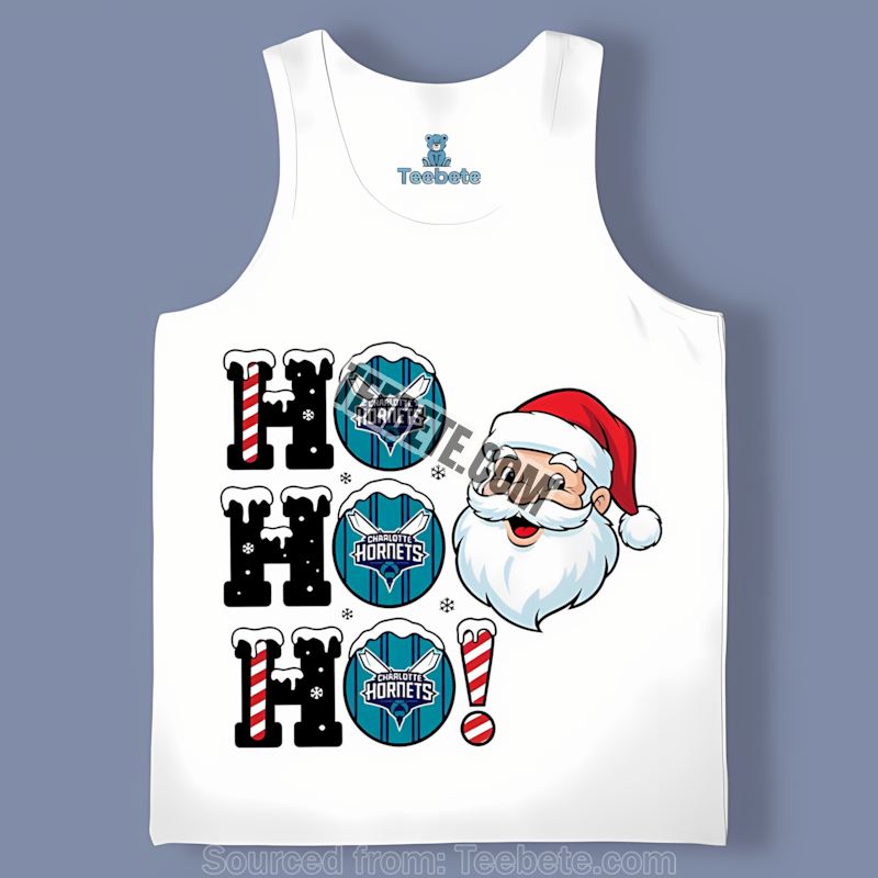 Charlotte Hornets Ho Ho Ho Santa Claus Christmas Tanktop Charlotte Hornets Ho Ho Ho Santa Claus Christmas Tanktop