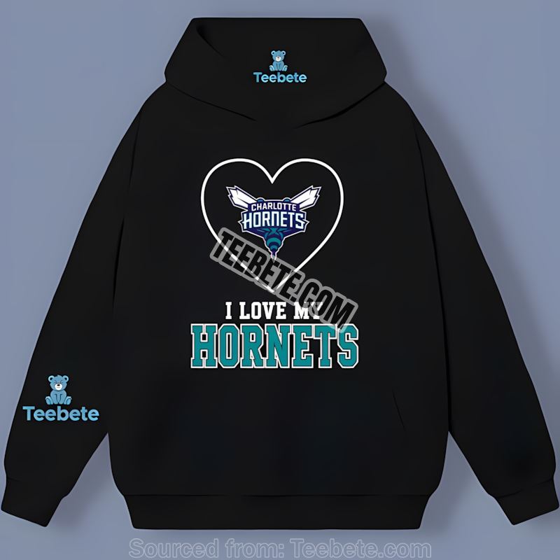 Charlotte Hornets I Love My Hornets Fan Heart Hoodie Charlotte Hornets I Love My Hornets Fan Heart Hoodie