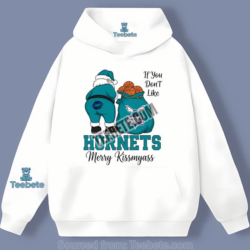 Charlotte Hornets Merry Kissmyass Funny Santa Classic Hoodie Charlotte Hornets Merry Kissmyass Funny Santa Classic Hoodie