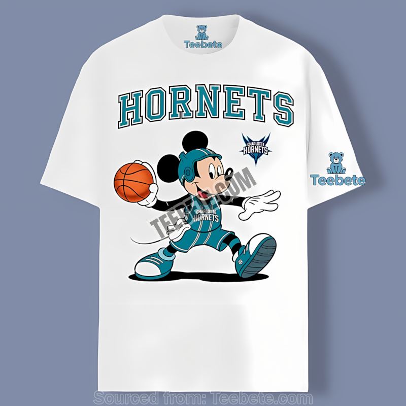 Charlotte Hornets Mickey As Quarterback Cartoon Shirt