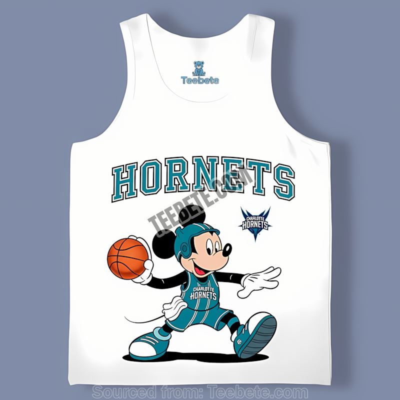 Charlotte Hornets Mickey As Quarterback Cartoon Tanktop Charlotte Hornets Mickey As Quarterback Cartoon Tanktop