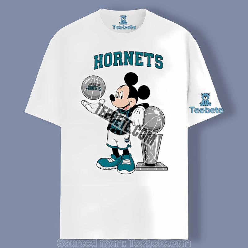 Charlotte Hornets Mickey Bat Basketball Cartoon Shirt