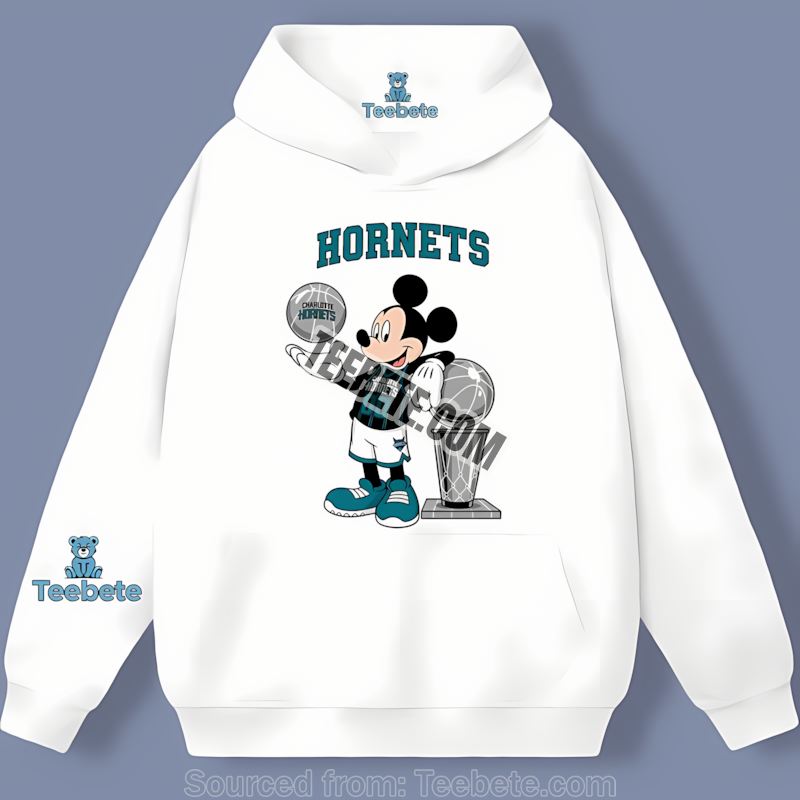 Charlotte Hornets Mickey Bat Basketball Cartoon Hoodie Charlotte Hornets Mickey Bat Basketball Cartoon Hoodie