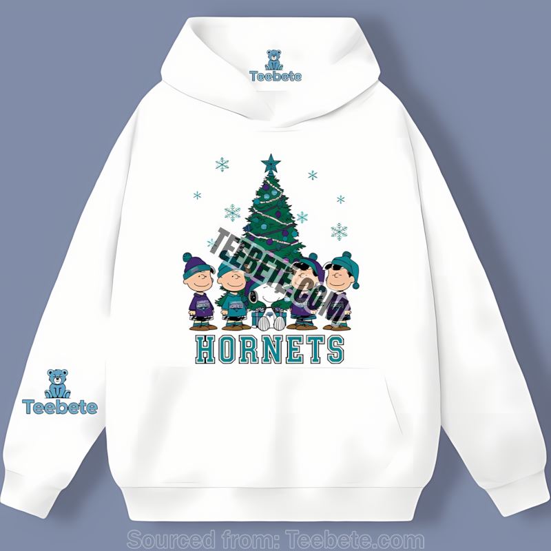 Charlotte Hornets Peanuts Christmas Snoopy Woodstock Hoodie Charlotte Hornets Peanuts Christmas Snoopy Woodstock Hoodie
