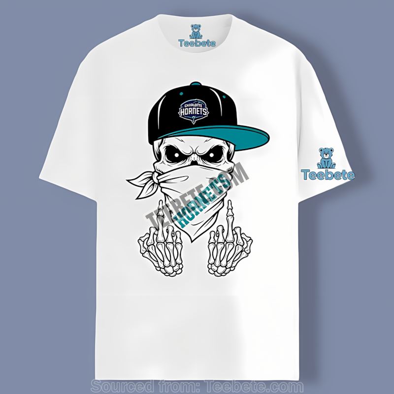 Charlotte Hornets Skull Bandana Tough Style Shirt
