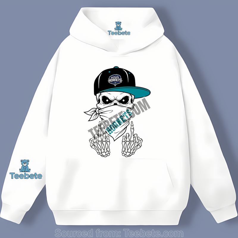 Charlotte Hornets Skull Bandana Tough Style Hoodie Charlotte Hornets Skull Bandana Tough Style Hoodie