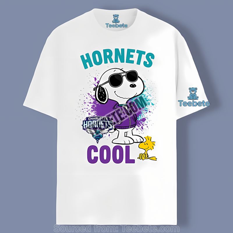 Charlotte Hornets Snoopy Cool Pose Retro Shirt