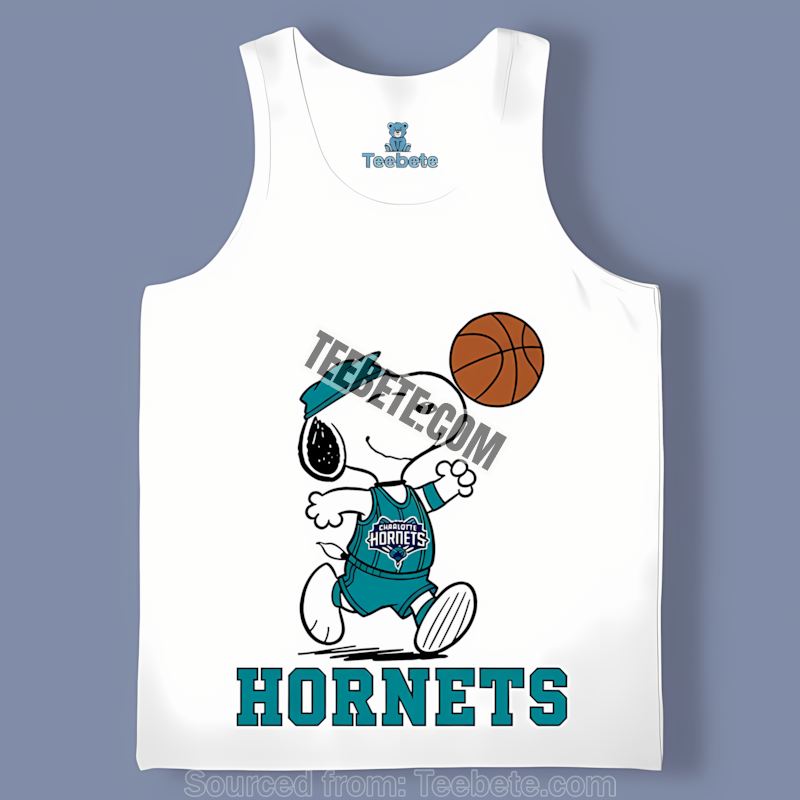 Charlotte Hornets Snoopy Playing Basketball Vintage Tanktop Charlotte Hornets Snoopy Playing Basketball Vintage Tanktop