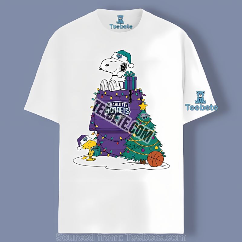 Charlotte Hornets Snoopy Woodstock Christmas Joy Shirt