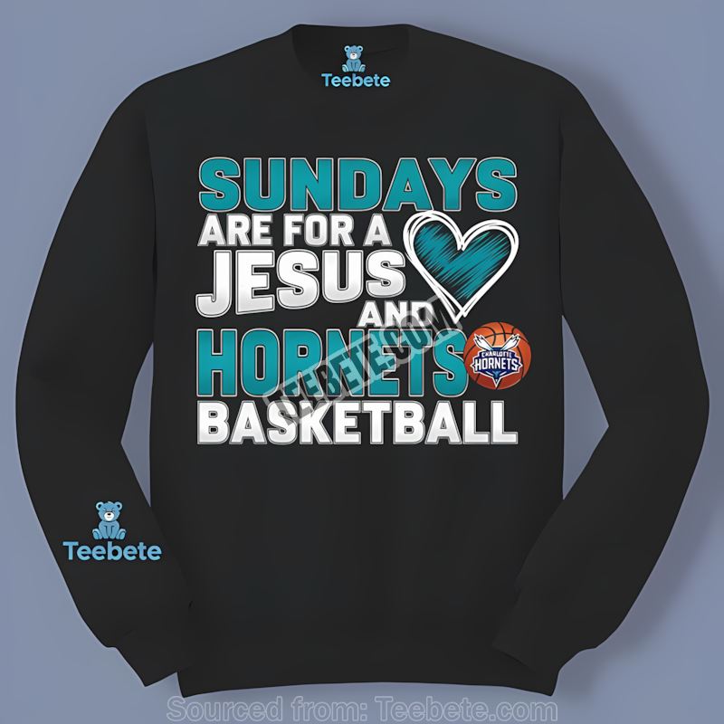 Charlotte Hornets Sundays With Jesus And Hoops Long Sleeve Charlotte Hornets Sundays With Jesus And Hoops Long Sleeve