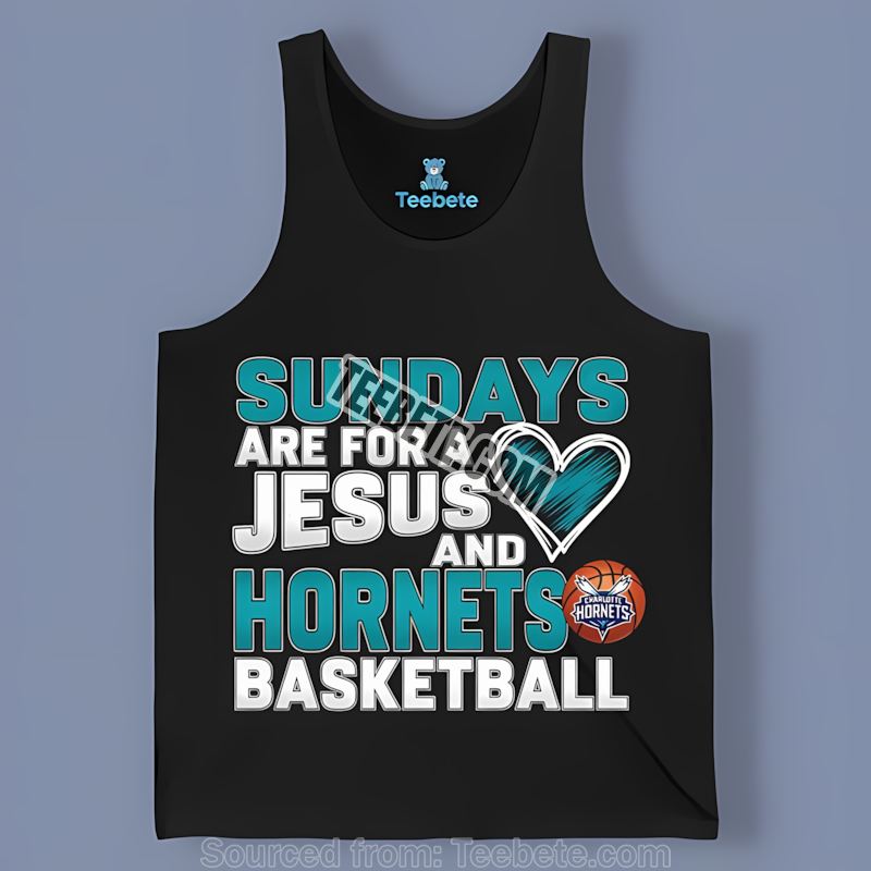 Charlotte Hornets Sundays With Jesus And Hoops Tanktop Charlotte Hornets Sundays With Jesus And Hoops Tanktop