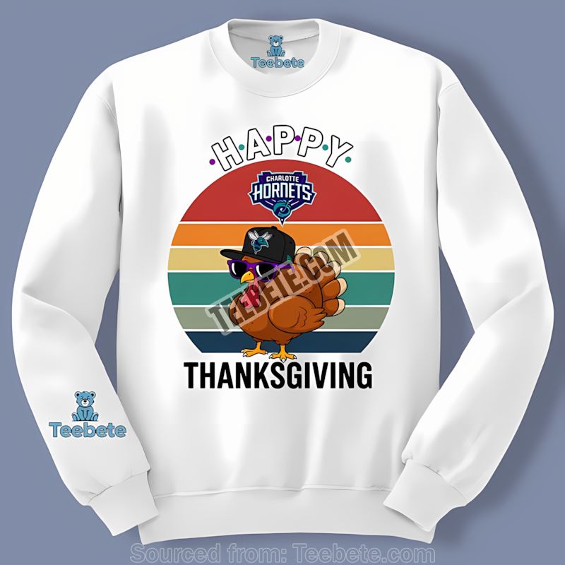Charlotte Hornets Thanksgiving Bird Game Day Long Sleeve Charlotte Hornets Thanksgiving Bird Game Day Long Sleeve