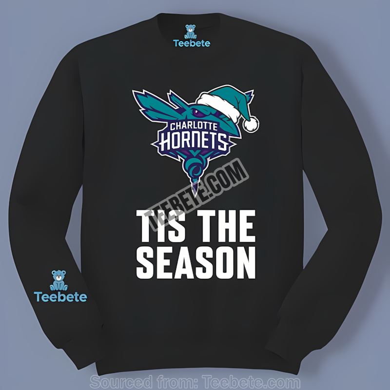 Charlotte Hornets Tis The Season Holiday Cheer Long Sleeve Charlotte Hornets Tis The Season Holiday Cheer Long Sleeve
