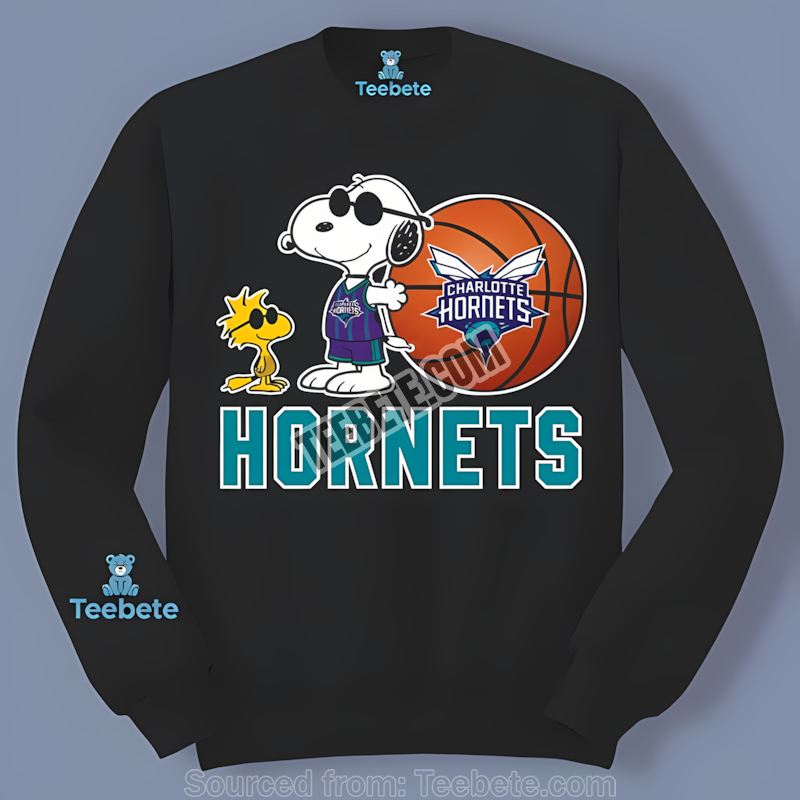 Charlotte Hornets Vs Snoopy And Woodstock Sports Theme Long Sleeve Charlotte Hornets Vs Snoopy And Woodstock Sports Theme Long Sleeve