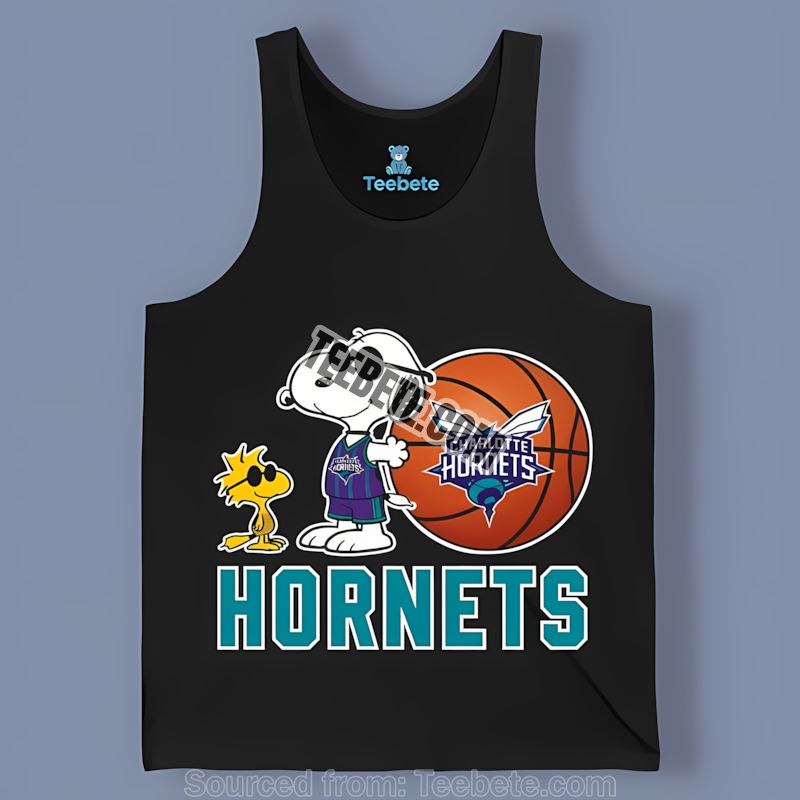 Charlotte Hornets Vs Snoopy And Woodstock Sports Theme Tanktop Charlotte Hornets Vs Snoopy And Woodstock Sports Theme Tanktop