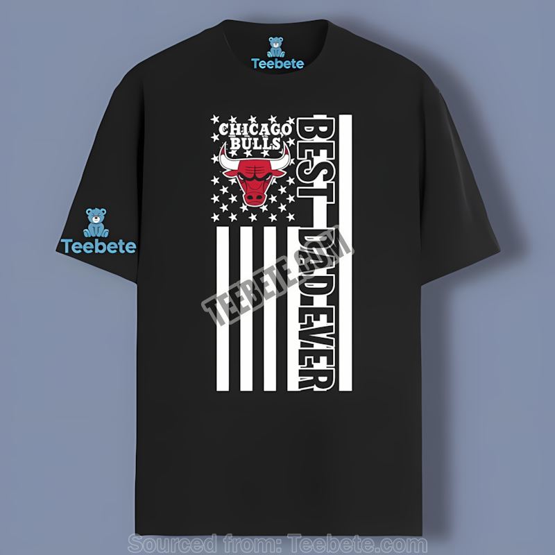 Chicago Bulls Best Dad Ever Usa Flag Graphic Shirt