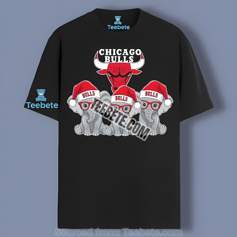 Chicago Bulls Christmas Elephants Snowy Night Shirt