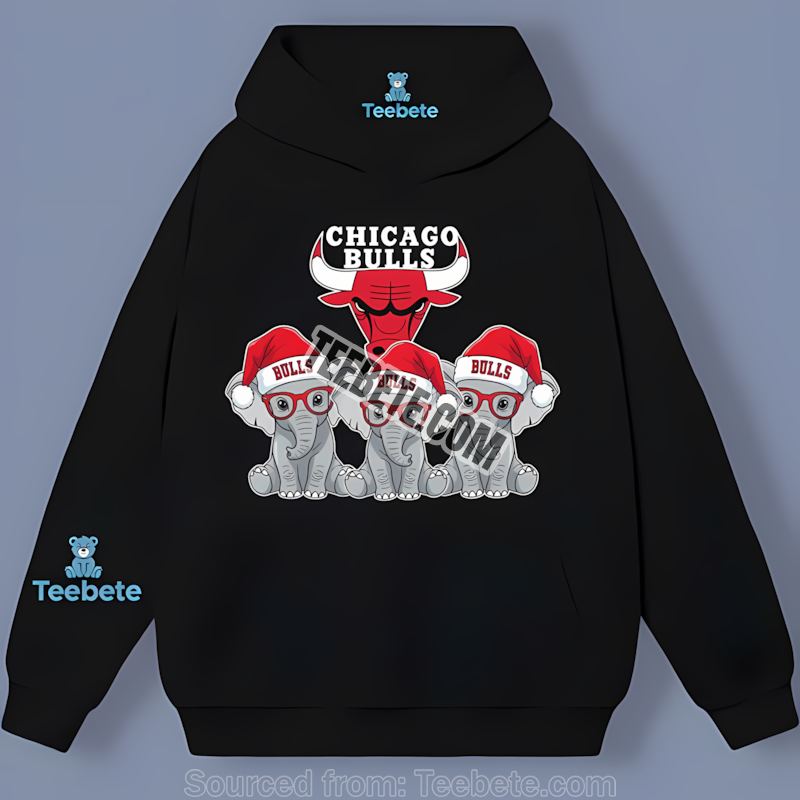Chicago Bulls Christmas Elephants Snowy Night Hoodie Chicago Bulls Christmas Elephants Snowy Night Hoodie