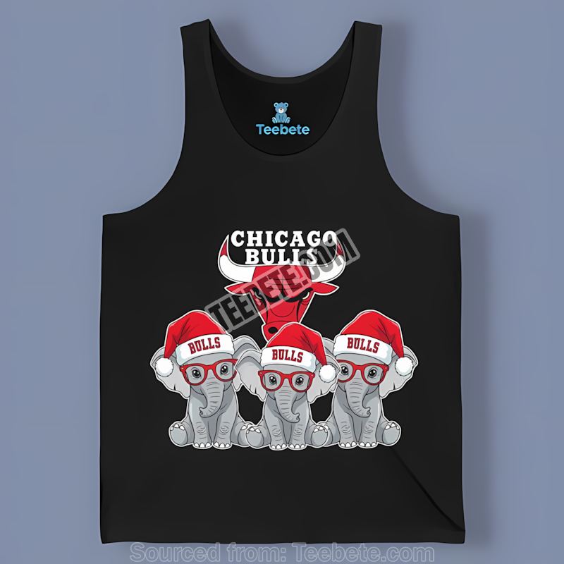 Chicago Bulls Christmas Elephants Snowy Night Tanktop Chicago Bulls Christmas Elephants Snowy Night Tanktop