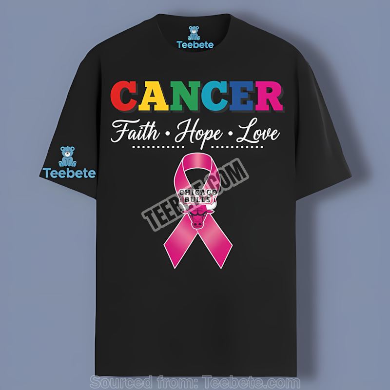 Chicago Bulls Faith Hope Love Cancer Awareness Shirt