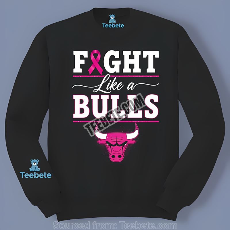 Chicago Bulls Fight Like A Warrior Breast Cancer Long Sleeve Chicago Bulls Fight Like A Warrior Breast Cancer Long Sleeve