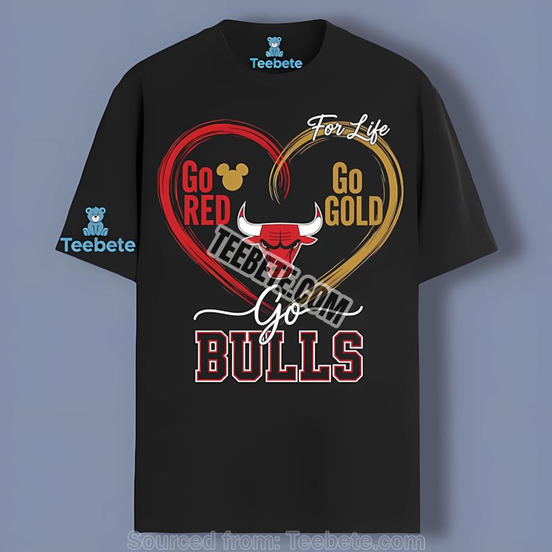 Chicago Bulls Go Red Go Gold Awareness Unisex Shirt