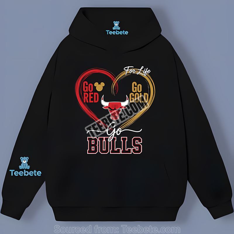 Chicago Bulls Go Red Go Gold Awareness Unisex Hoodie Chicago Bulls Go Red Go Gold Awareness Unisex Hoodie
