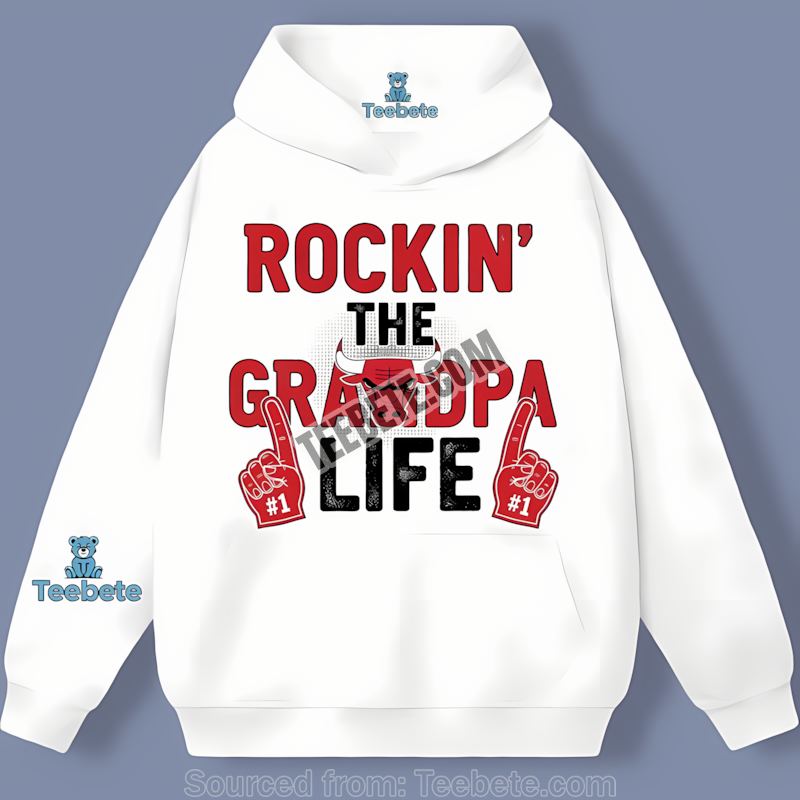 Chicago Bulls Grandpa Life Rockin Cotton Hoodie Chicago Bulls Grandpa Life Rockin Cotton Hoodie
