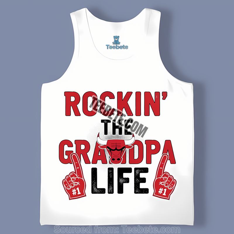 Chicago Bulls Grandpa Life Rockin Cotton Tanktop Chicago Bulls Grandpa Life Rockin Cotton Tanktop