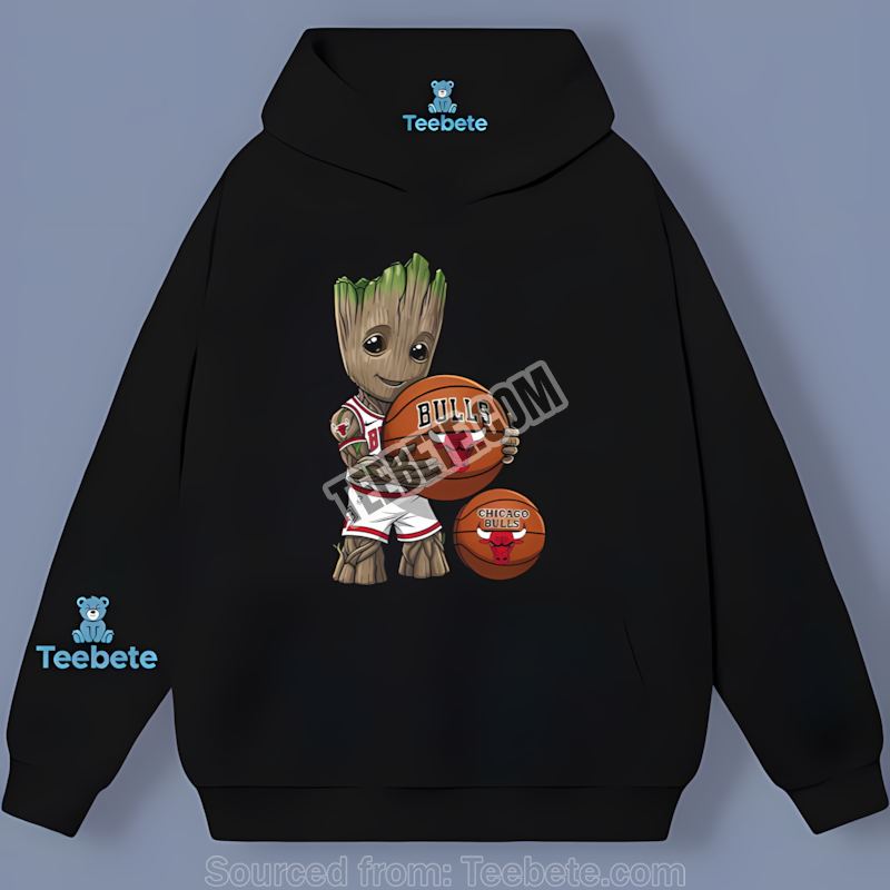 Chicago Bulls Groot Powers Up Basketball Hoodie Chicago Bulls Groot Powers Up Basketball Hoodie