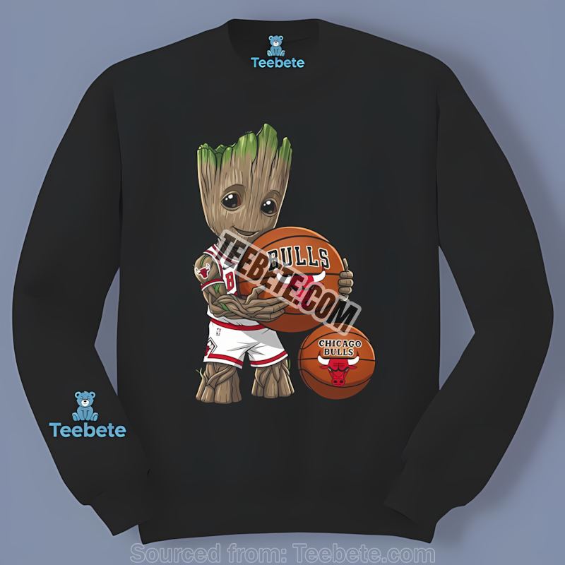 Chicago Bulls Groot Powers Up Basketball Long Sleeve Chicago Bulls Groot Powers Up Basketball Long Sleeve