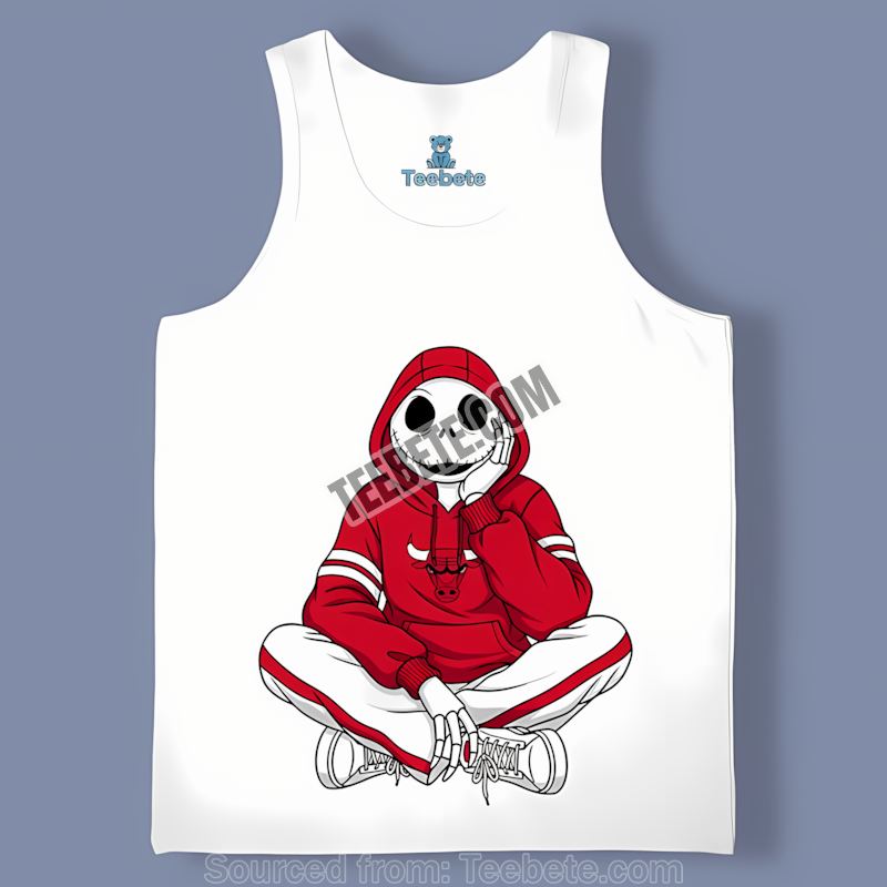 Chicago Bulls Hoodie On Jack Skellington Tanktop Chicago Bulls Hoodie On Jack Skellington Tanktop