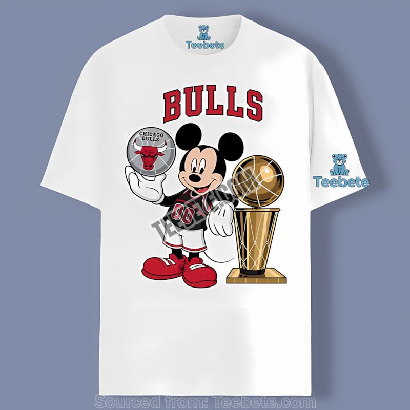 Chicago Bulls Mickey Batting Basketball Graphic Shirt