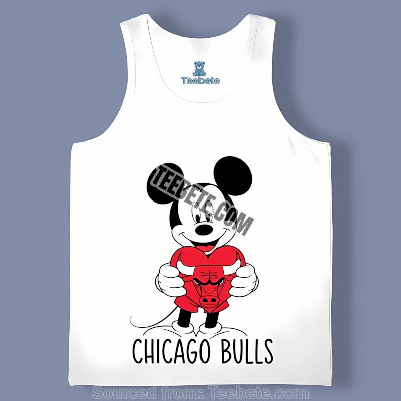 Chicago Bulls Mickey Heart Fan Retro Tanktop Chicago Bulls Mickey Heart Fan Retro Tanktop
