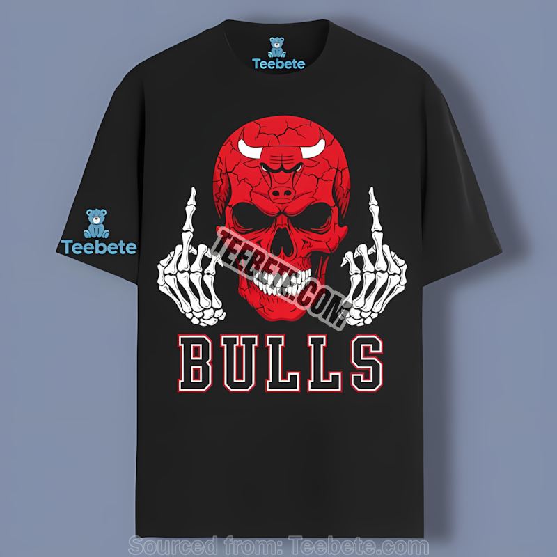 Chicago Bulls Skull With Attitude Middle Finger Shirt