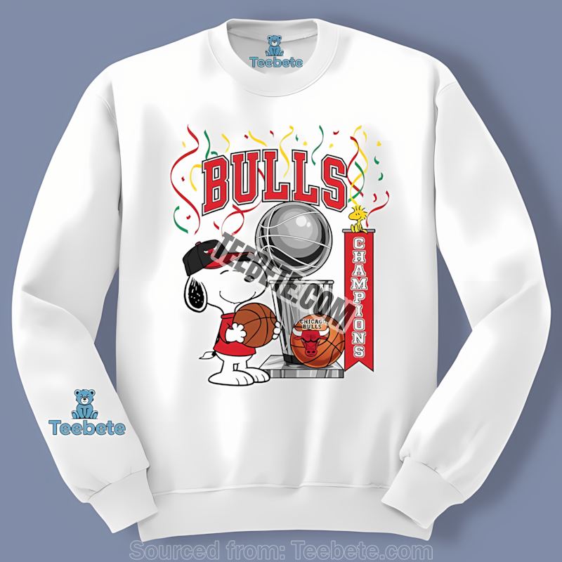 Chicago Bulls Snoopy Celebrates Nba Champions Long Sleeve Chicago Bulls Snoopy Celebrates Nba Champions Long Sleeve