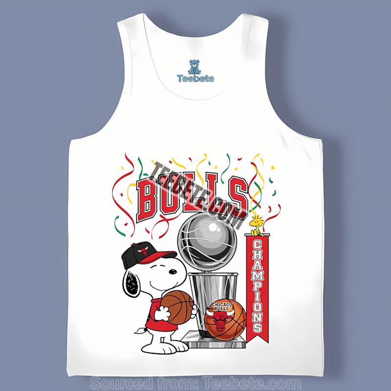 Chicago Bulls Snoopy Celebrates Nba Champions Tanktop Chicago Bulls Snoopy Celebrates Nba Champions Tanktop