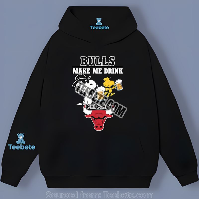 Chicago Bulls Snoopy Made Me Drink Cotton Hoodie Chicago Bulls Snoopy Made Me Drink Cotton Hoodie