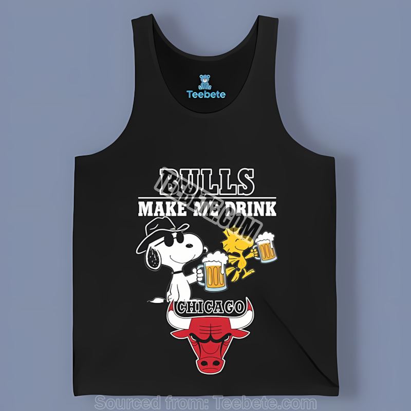 Chicago Bulls Snoopy Made Me Drink Cotton Tanktop Chicago Bulls Snoopy Made Me Drink Cotton Tanktop
