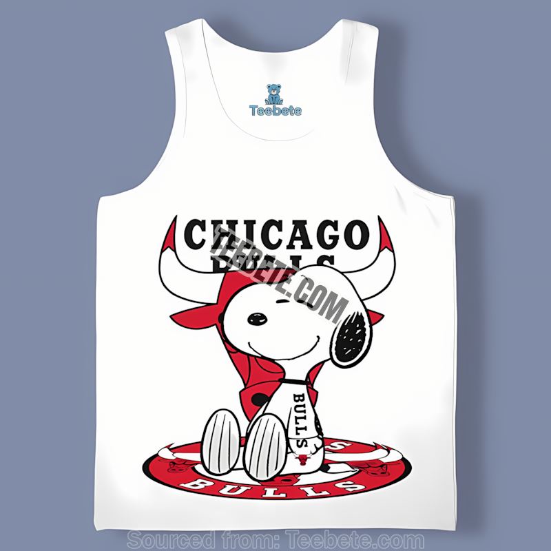 Chicago Bulls Snoopy With Tattoo Arm Logo Tanktop Chicago Bulls Snoopy With Tattoo Arm Logo Tanktop
