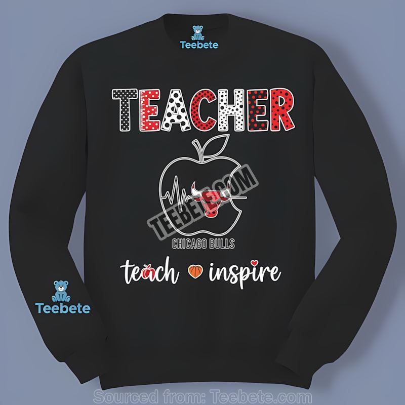 Chicago Bulls Teach Love Inspire Teacher Long Sleeve Chicago Bulls Teach Love Inspire Teacher Long Sleeve