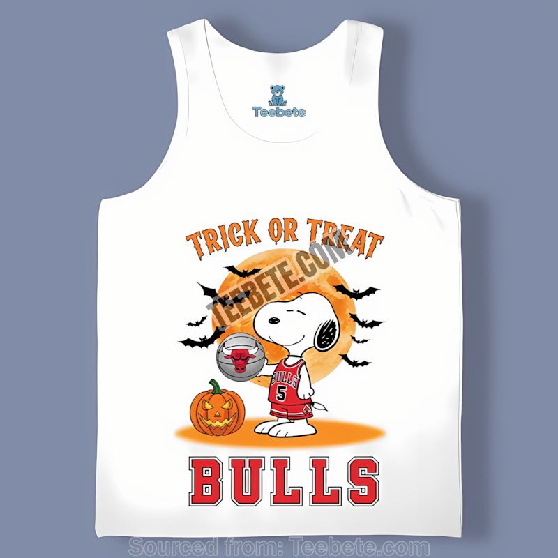 Chicago Bulls Trick Or Treat Snoopy Halloween Tanktop Chicago Bulls Trick Or Treat Snoopy Halloween Tanktop