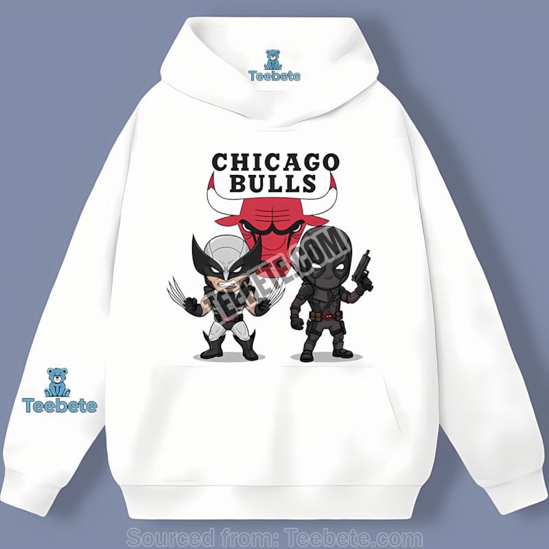 Chicago Bulls Wolverine Meets Deadpool Hoodie Chicago Bulls Wolverine Meets Deadpool Hoodie