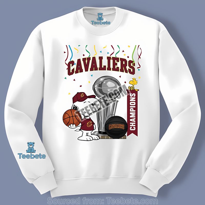 Cleveland Cavaliers Champions Snoopy Celebration Retro Long Sleeve Cleveland Cavaliers Champions Snoopy Celebration Retro Long Sleeve