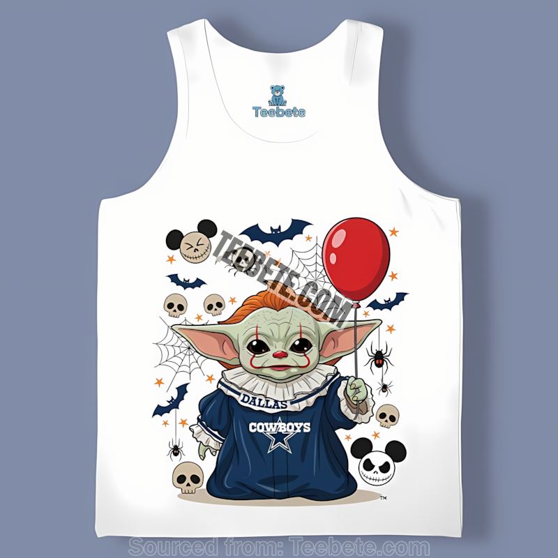 Dallas Cowboys Baby Yoda Pennywise Halloween Tanktop Dallas Cowboys Baby Yoda Pennywise Halloween Tanktop
