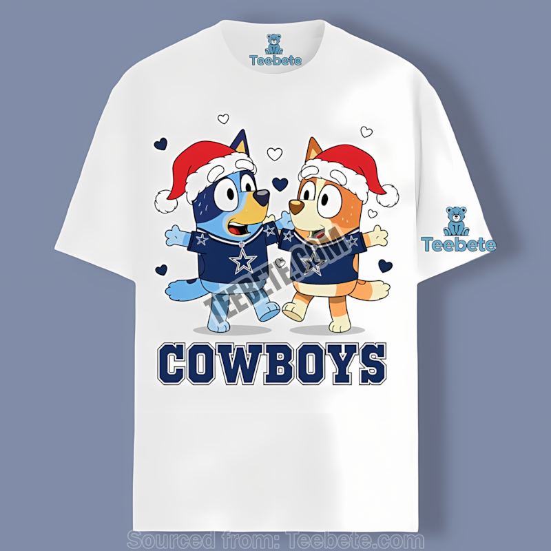 Dallas Cowboys Bluey And Bingo Christmas Dancing Shirt
